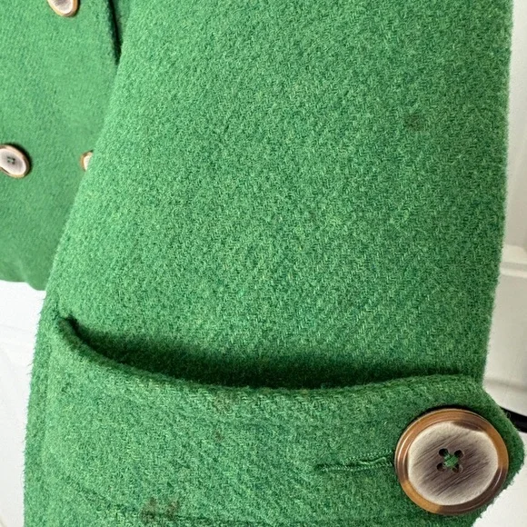 CAbi Emerald Green Double-Breasted Wool Coat — Size 4 - Picture 7 of 7